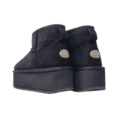 Platform ankle boot W13082 -BLACK