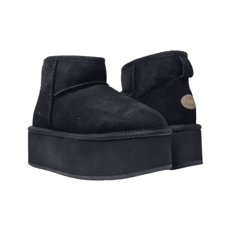 Platform ankle boot W13082 -BLACK