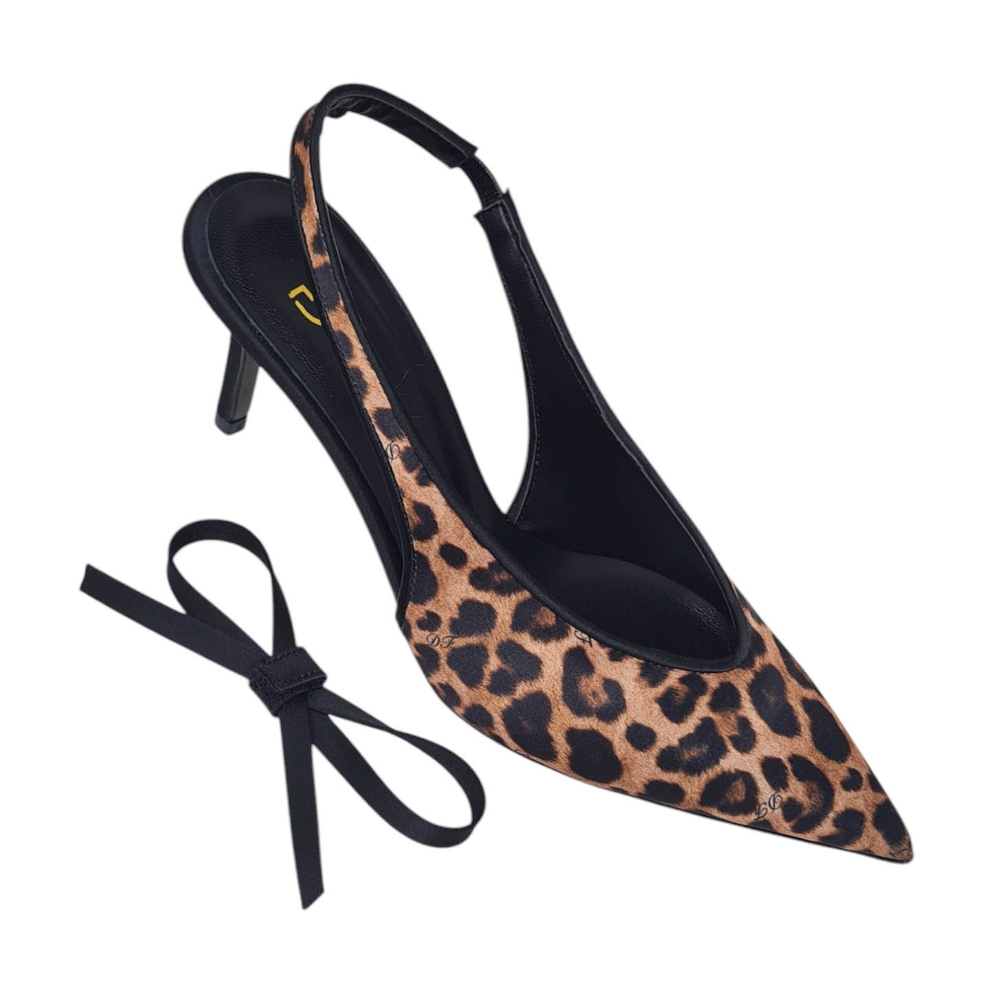 Leopard slingback with bow PE63/1892M