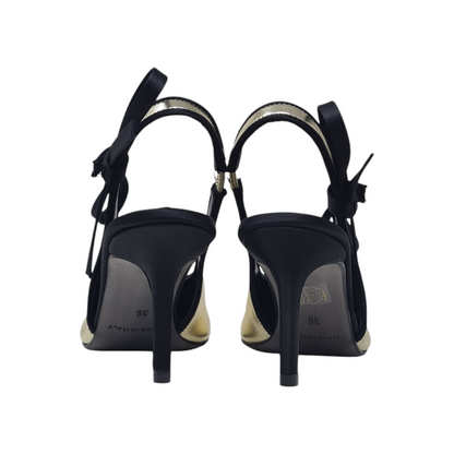 Slingback platino con fiocco PE63/1892C