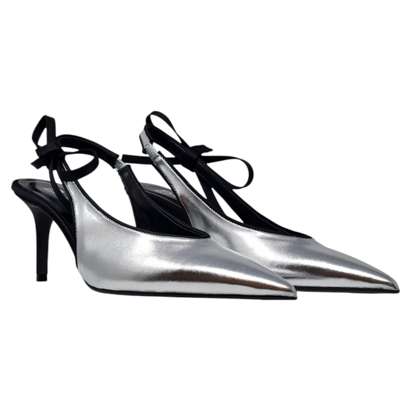 Slingback argento con fiocco PE63/1892C