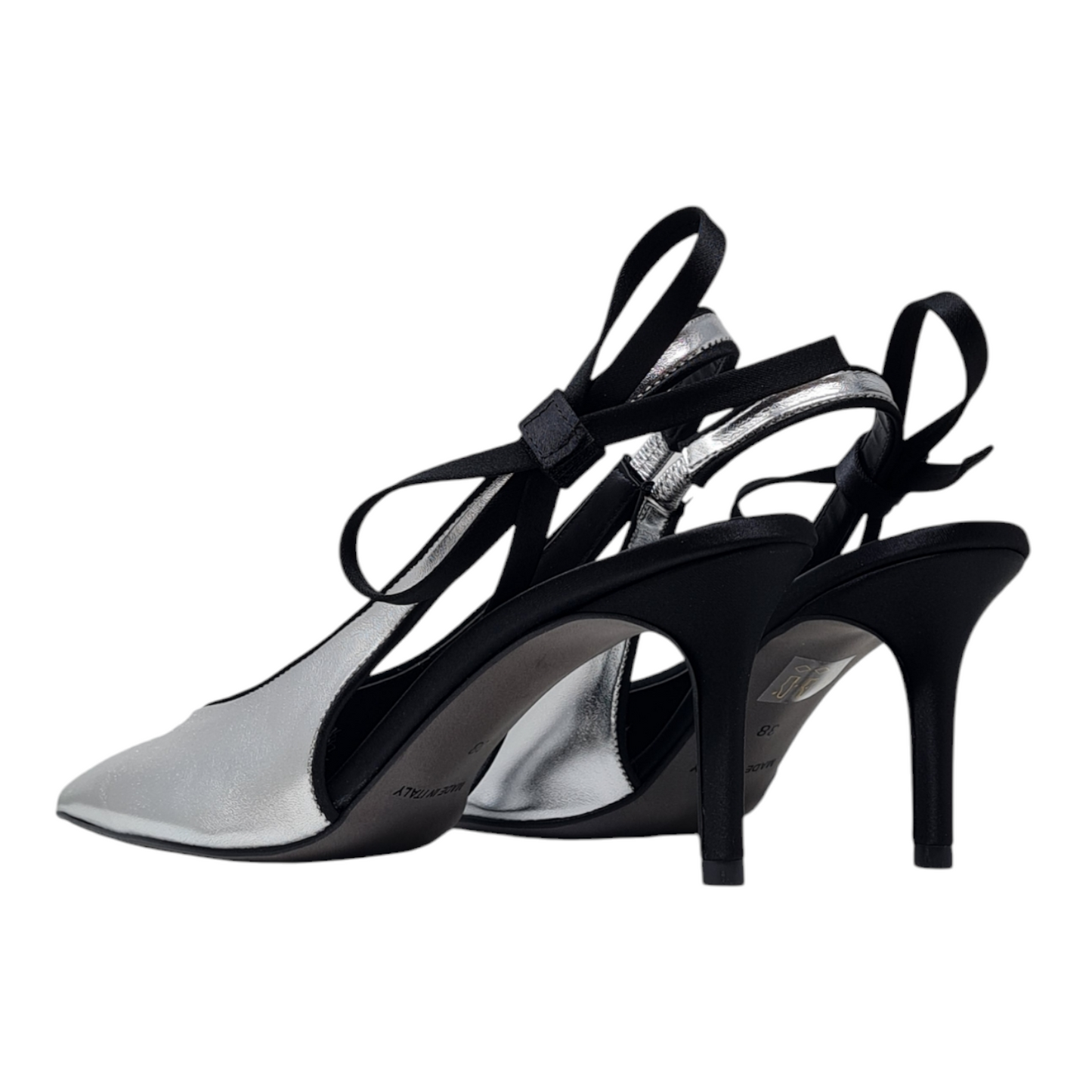 Slingback argento con fiocco PE63/1892C