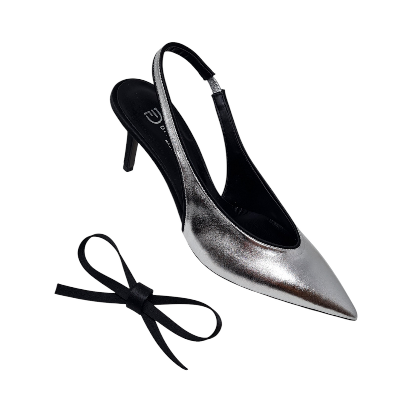 Slingback argento con fiocco PE63/1892C