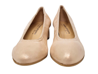 Nude lurex pumps