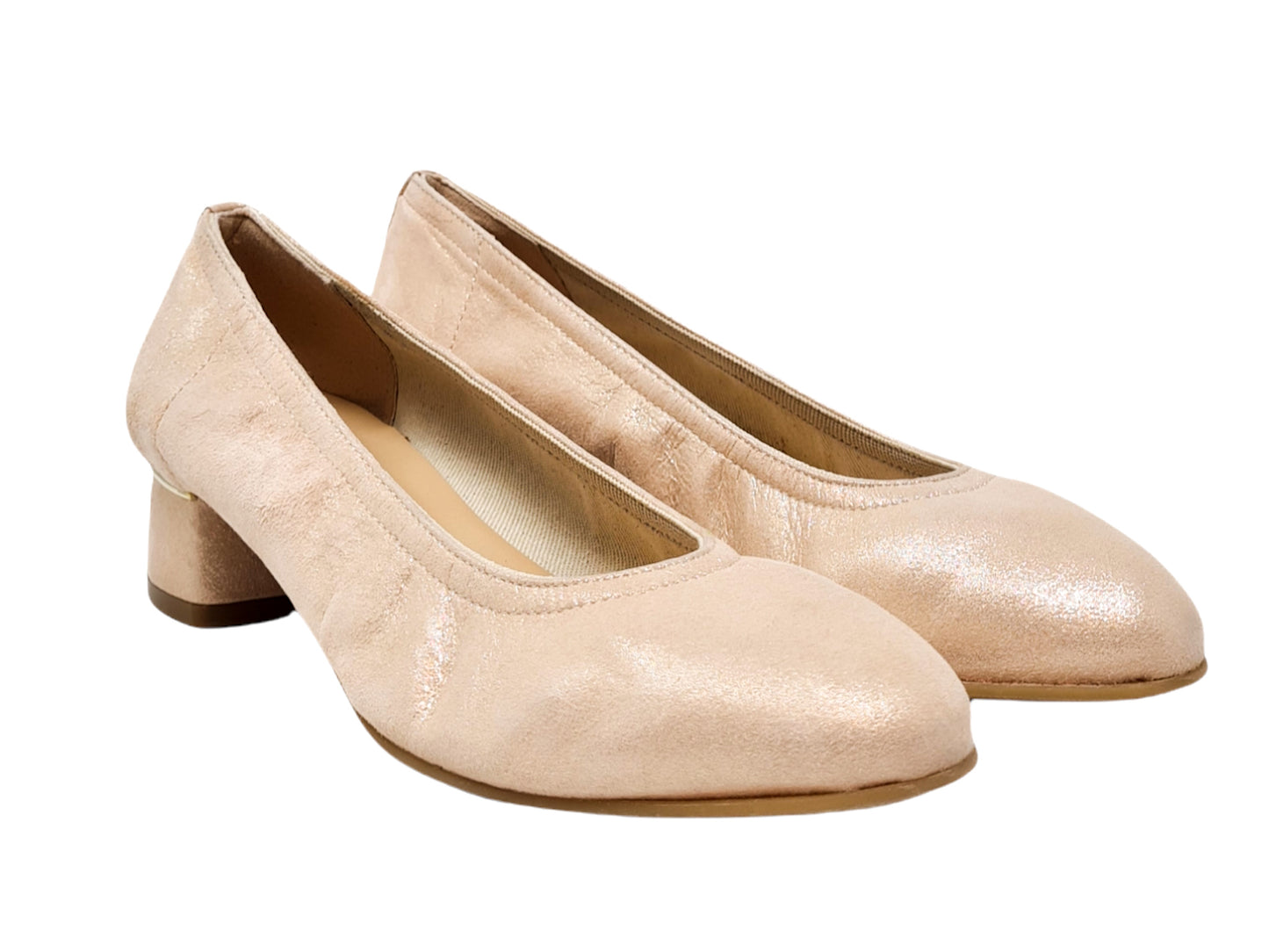 Nude lurex pumps